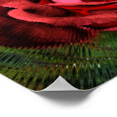 Rode roodbloem in Abstracte bloem Poster (Hoek)