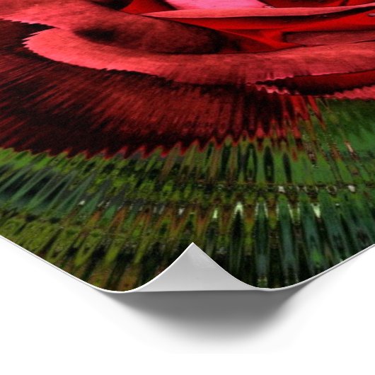 Rode roodbloem in Abstracte bloem Poster (Hoek)