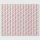 Rode roodbloem in bloempje cadeaupapier (Vlak)