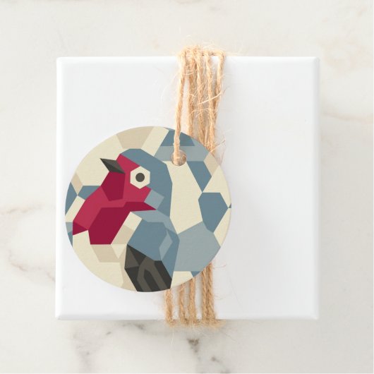Rode Roodborst in Vector Blok Cadeau Labels - Set  (In situ)