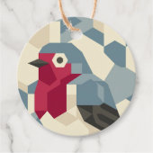 Rode Roodborst in Vector Blok Cadeau Labels - Set  (Voorkant)