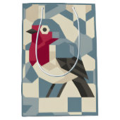 Rode Roodborst in Vector Blok Giftzak - Medium Cadeauzakje (Voorkant)