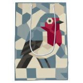 Rode Roodborst in Vector Blok Giftzak - Medium Cadeauzakje (Achterkant)