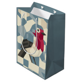 Rode Roodborst in Vector Blok Giftzak - Medium Cadeauzakje