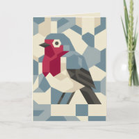 Rode Roodborst in Vector Blok Kerstkaart