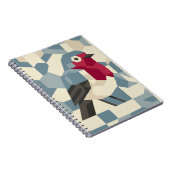 Rode Roodborst in Vector Blok Spiraal Notebook Notitieboek (Rechterzijde)