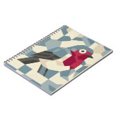 Rode Roodborst in Vector Blok Spiraal Notebook Notitieboek (Linkerzijde)