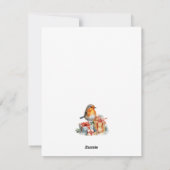 Rode Roodborst Kerst Feestdagenkaart (Achterkant)