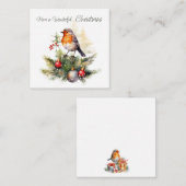 Rode Roodborst Kerstkaart Notitiekaartje (Voorkant / Achterkant)