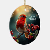 Rode Roodborst Kerstvakantie Ornament (Rechts)