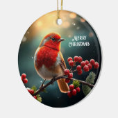 Rode Roodborst Kerstvakantie Ornament (Links)