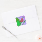 Rode Roodborst Nieuw Adres Vierkante Sticker (Envelop)