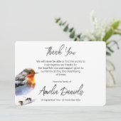 Rode Roodborst Rouwkaart Bedankkaart Kaart (Staand voorkant)