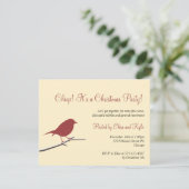 Rode roodborstvogel tak kerstfeest kaart (Staand voorkant)