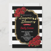 Rode roodroos, douche zwart en goud kaart (Voorkant)