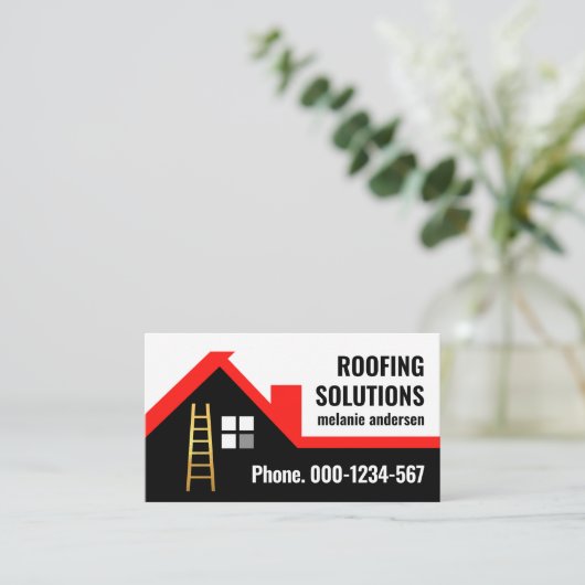 Rode Rooftop Building Borderline Visitekaartje (Staand voorkant)