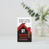 Rode Rooftop Building Roofing Roofer Visitekaartje (Staand voorkant)