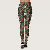 Rode room en blauwe bloemen leggings (Achterkant)