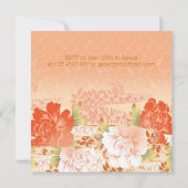 Rode roomroze pioenrozen Trouwkaart Kaart (Achterkant)