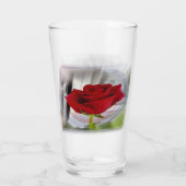 Rode roos 2 glas (Achterkant)