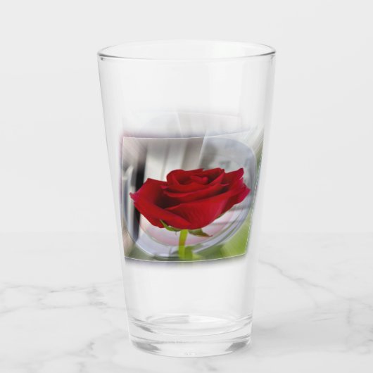 Rode roos 2 glas (Achterkant)