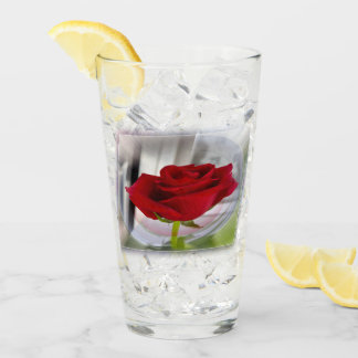 Rode roos 2 glas