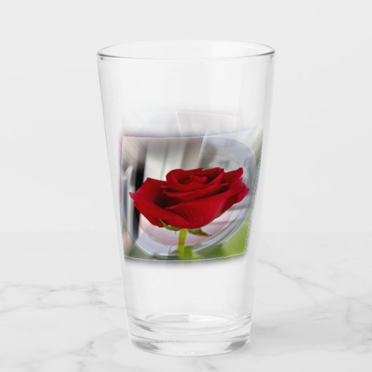Rode roos 2 glas (Voorkant)