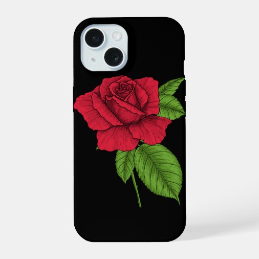 Rode roos 2 iPhone 15 case (Achterkant)