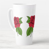 Rode roos 2 latte mok (Linkerhoek)