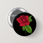 Rode roos 2 ronde button 5,7 cm (Voorkant /achterkant)