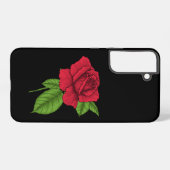 Rode roos 2 samsung galaxy hoesje (Achterkant horizontaal)