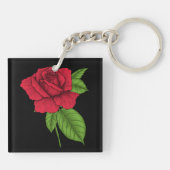 Rode roos 2 sleutelhanger (Achterkant)
