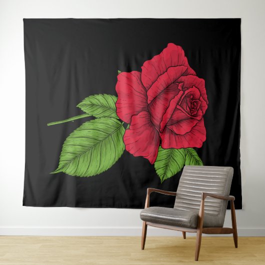 Rode roos 2 wandkleed (In Situ (horizontaal))