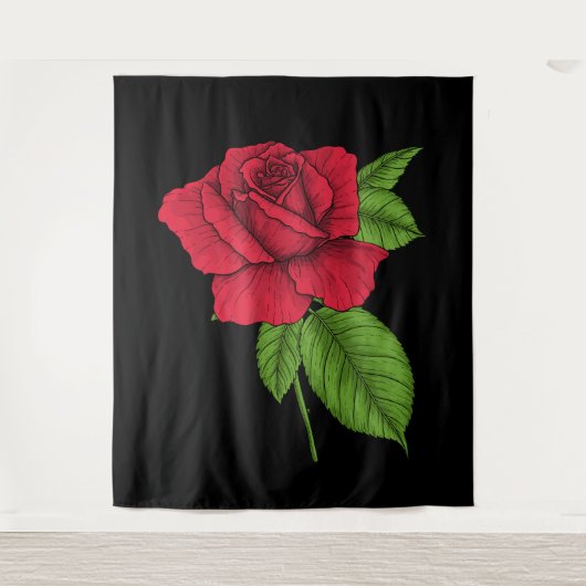 Rode roos 2 wandkleed (Voorkant)