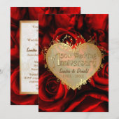 Rode Roos 50ste Huwelijksjubileum -ver. 2 Kaart (Voorkant / Achterkant)