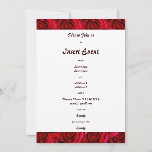 Rode roos aangepaste foto bruids paar bruiloft kaart (Achterkant)