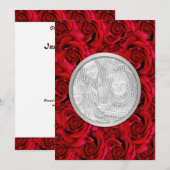 Rode roos aangepaste foto bruids paar bruiloft kaart (Voorkant / Achterkant)