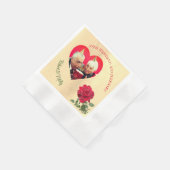 Rode Roos aangepaste verjaardag Servet (Hoek)