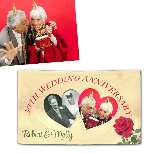 Rode Roos aangepaste verjaardag  Spandoek