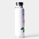 Rode Roos Aanpasbare Naam  Waterfles (Rechts)