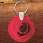 Rode roos abstract bloemendetail sleutelhanger (Voorkant)
