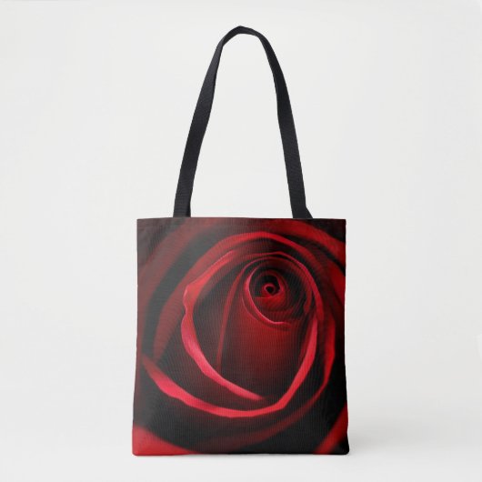 Rode roos all-over-print tas, medium tote bag (Voorkant)