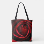 Rode roos all-over-print tas, medium tote bag (Achterkant)