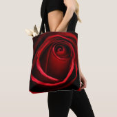 Rode roos all-over-print tas, medium tote bag (Dichtbij)