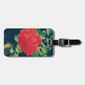 Rode roos bagagelabel (Voorkant horizontaal)