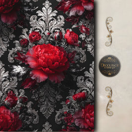 Rode Roos Barok Decoupage Tissuepapier