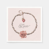 Rode Roos Bedelarmband Servet (Voorkant)