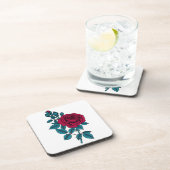 Rode roos bier onderzetter (Rechterzijde)