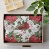 Rode Roos Bij Serie Design 15 Tissue Papier (Geschenk)