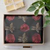 Rode Roos Bij Serie Design 16 Tissuepapier (Geschenk)
